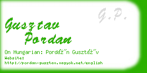 gusztav pordan business card